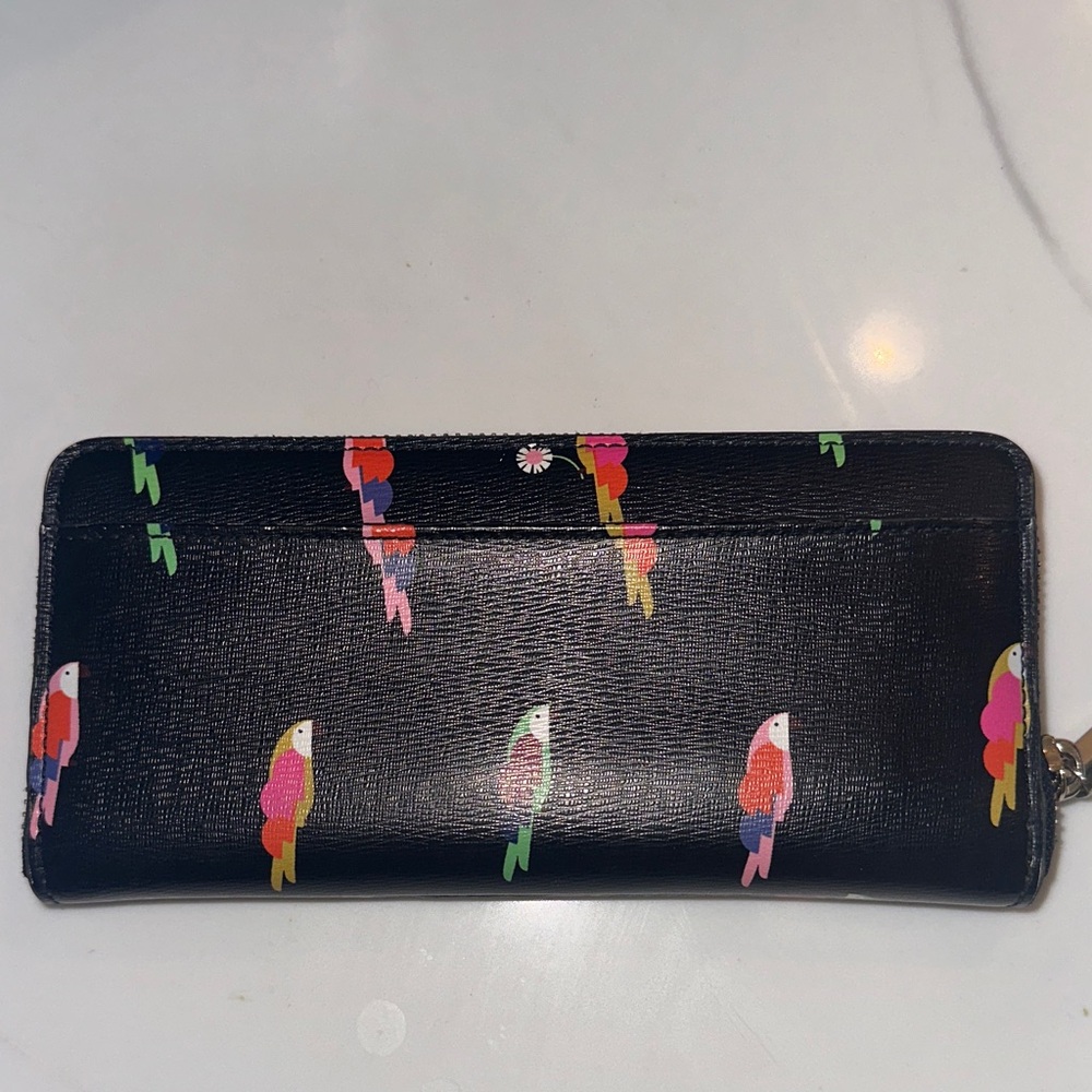 Kate Spade Black Tote with Colorful Parrot Design - Picture 13 of 16
